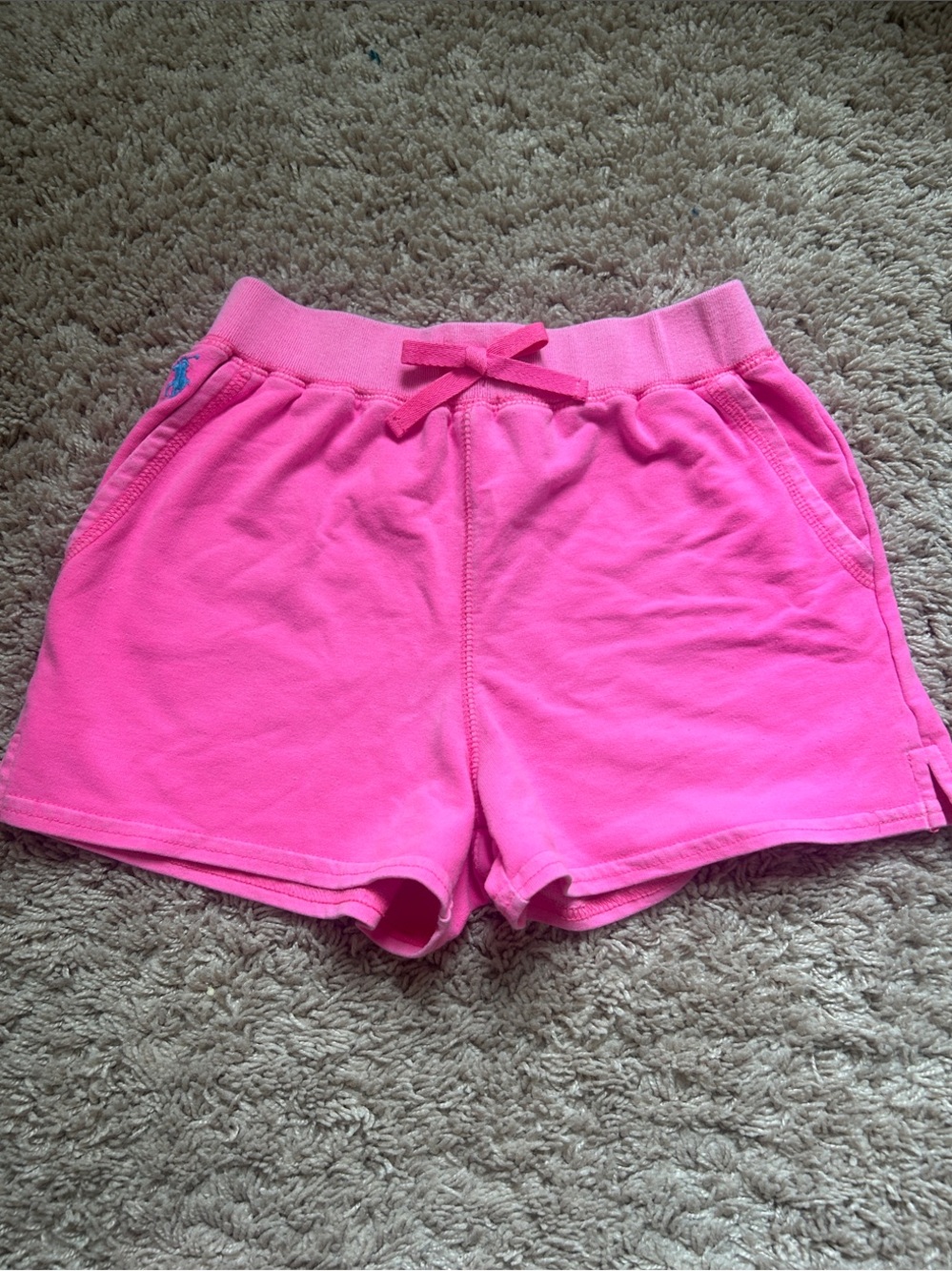 Polo by Ralph Lauren Hot Pink Girls' Drawstring Athletic Shorts